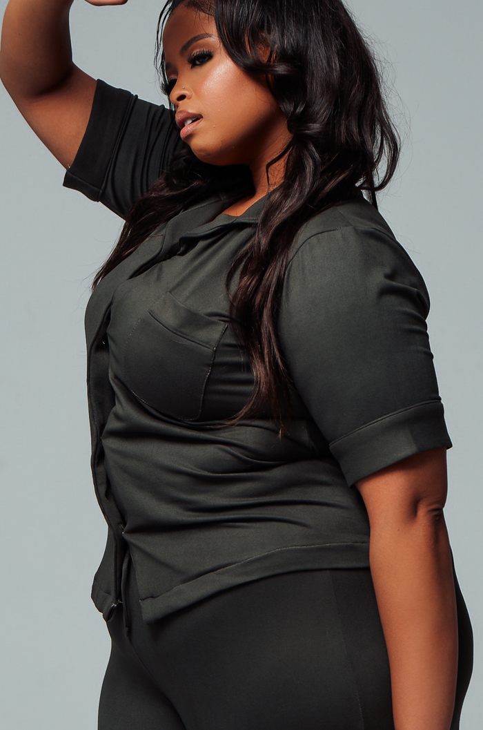 Short Sleeved Green Soft Lounge Top